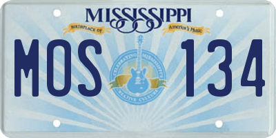 MS license plate MOS134