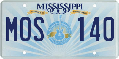 MS license plate MOS140