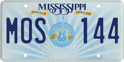 MS license plate MOS144