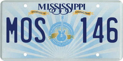 MS license plate MOS146