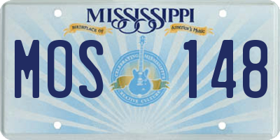 MS license plate MOS148