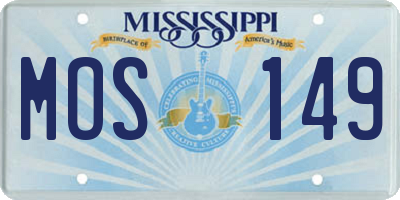 MS license plate MOS149