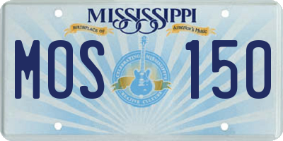 MS license plate MOS150