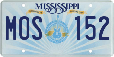 MS license plate MOS152