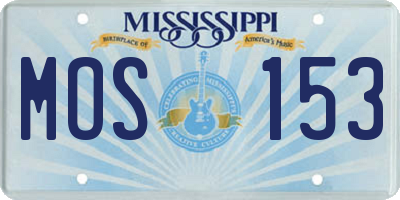 MS license plate MOS153