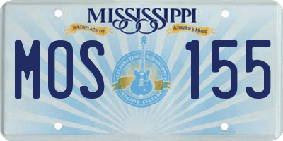 MS license plate MOS155