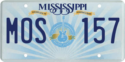MS license plate MOS157