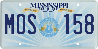 MS license plate MOS158