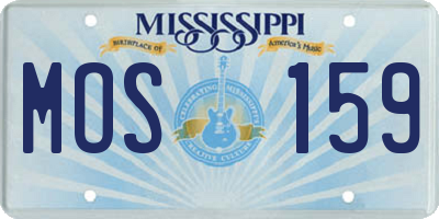 MS license plate MOS159