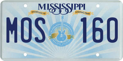 MS license plate MOS160