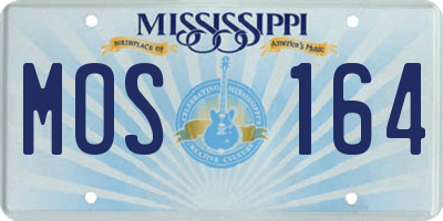 MS license plate MOS164
