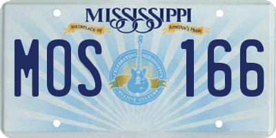 MS license plate MOS166
