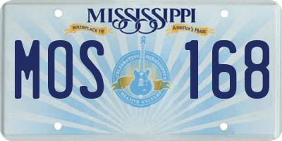 MS license plate MOS168