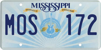 MS license plate MOS172