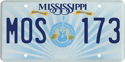 MS license plate MOS173
