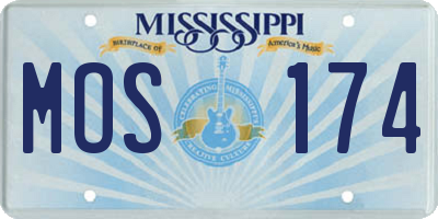 MS license plate MOS174