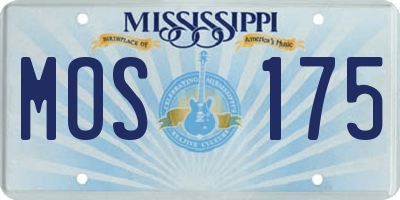 MS license plate MOS175