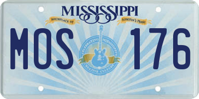 MS license plate MOS176