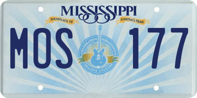MS license plate MOS177