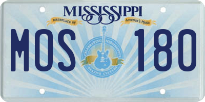 MS license plate MOS180