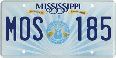 MS license plate MOS185