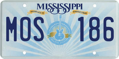 MS license plate MOS186