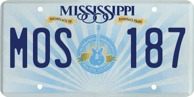 MS license plate MOS187