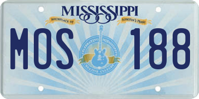 MS license plate MOS188