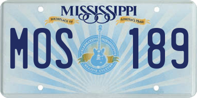 MS license plate MOS189