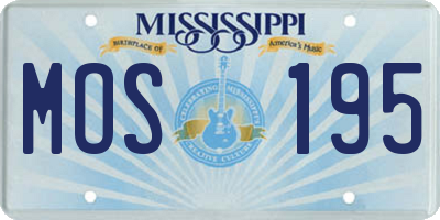 MS license plate MOS195