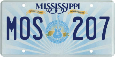 MS license plate MOS207