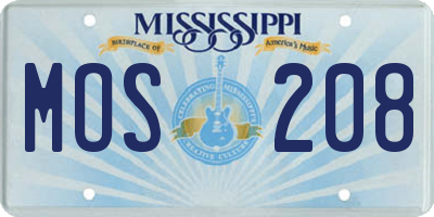 MS license plate MOS208