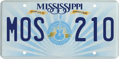 MS license plate MOS210