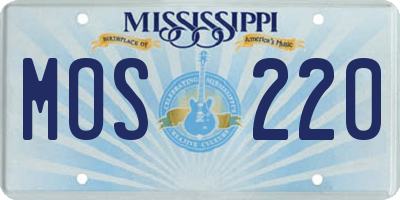 MS license plate MOS220