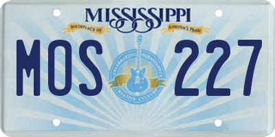 MS license plate MOS227