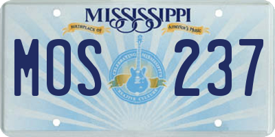 MS license plate MOS237