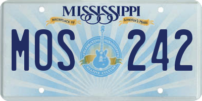 MS license plate MOS242