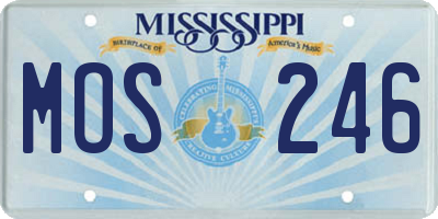 MS license plate MOS246