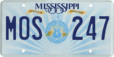 MS license plate MOS247