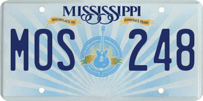 MS license plate MOS248