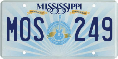 MS license plate MOS249