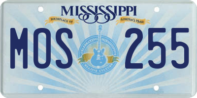 MS license plate MOS255