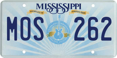 MS license plate MOS262