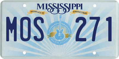 MS license plate MOS271