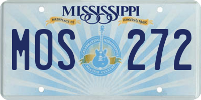 MS license plate MOS272