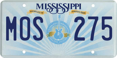 MS license plate MOS275
