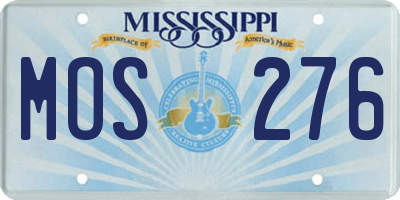 MS license plate MOS276