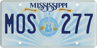 MS license plate MOS277