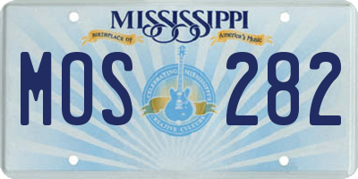 MS license plate MOS282