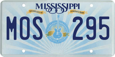 MS license plate MOS295